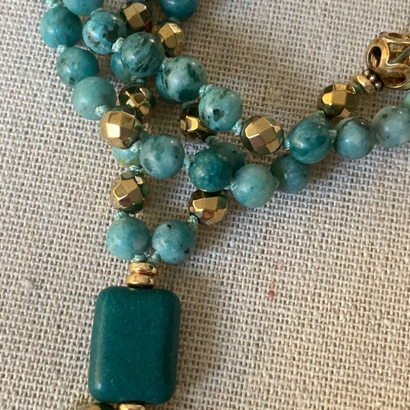 New Boho Mala Prayer Semiprecious Necklace Thai Buddha Pendant Gold Hematit… - Picture 4 of 9